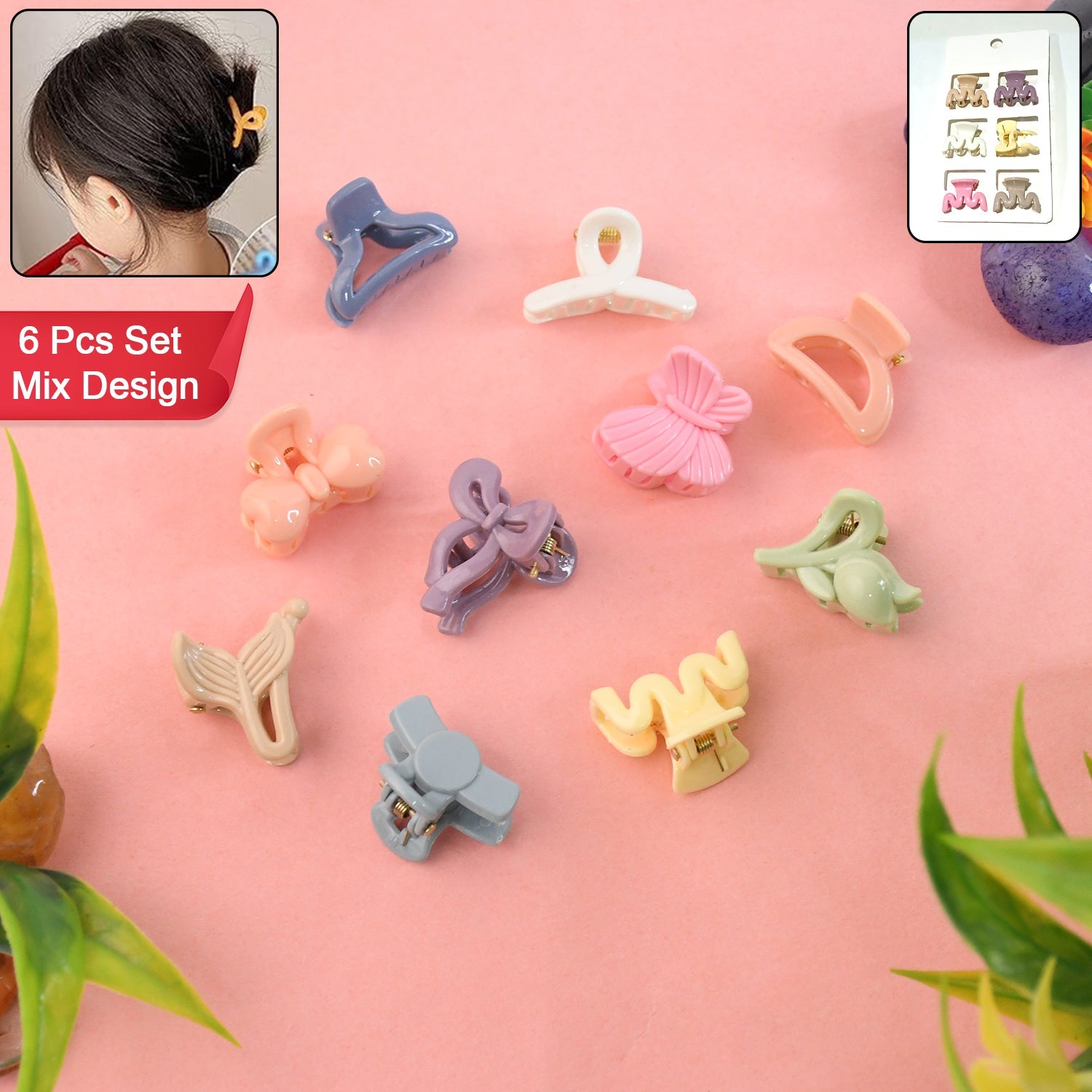 Hair Clips for Girls Kids Hair Accessories (6 Pcs Set), Hair accessories (Mix Design) Hair Clips for Girls Kids Hair Accessories (6 Pcs Set), Hair accessories (Mix Design)